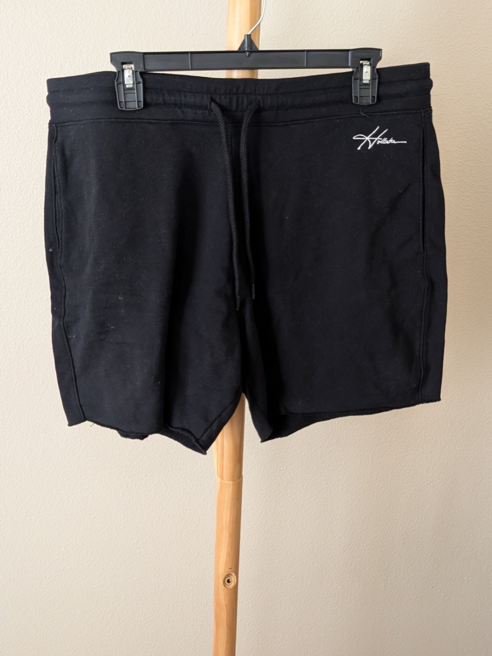 Hollister Black Drawstring Shorts with Small Logo